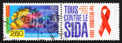 Postage stamp France 1994 AIDS Virus, SIDA