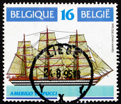 Postage stamp Belgium 1995 Amerigo Vespucci, Sailing Ship