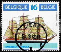Postage stamp Belgium 1995 Amerigo Vespucci, Sailing Ship