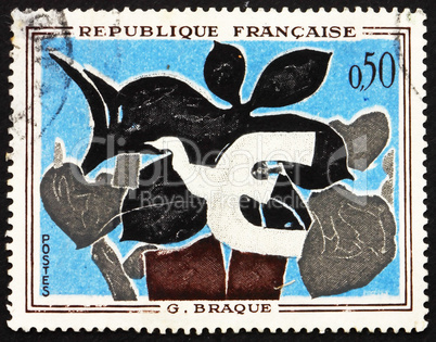 Postage stamp France 1972 The Messenger, Painting by Braque