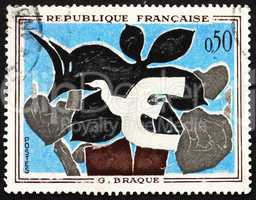 Postage stamp France 1972 The Messenger, Painting by Braque