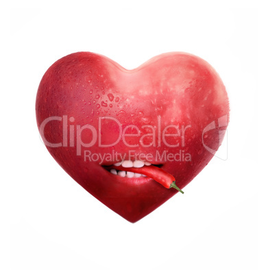 Apple Heart With Chili Pepper