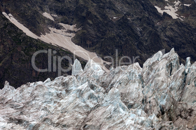 Glacier in Caucasus Mountains, Georgia.