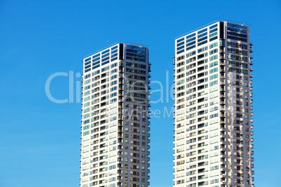 Beautiful modern office building against the blue sky