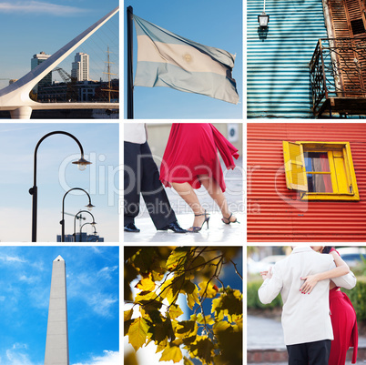 collage of sights and traditions of Buenos Aires
