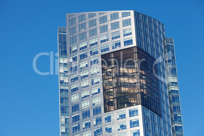 Beautiful modern office building against the blue sky