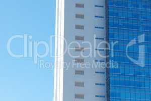 Beautiful modern office building against the blue sky