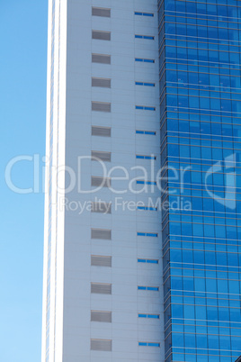 Beautiful modern office building against the blue sky