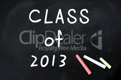 Class of 2013 on a blackboard