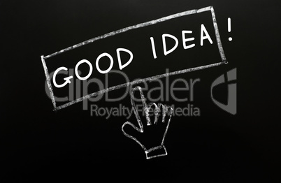 "Good Idea" with a cursor hand