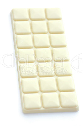 bar of white chocolate isolated on white