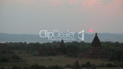Sunset in Bagan timelapse