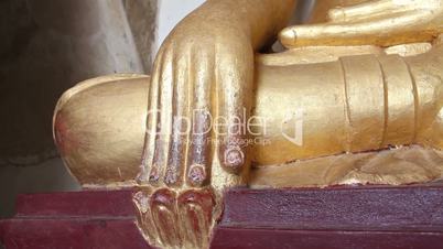 Gold Buddha inside pagoda in Bagan