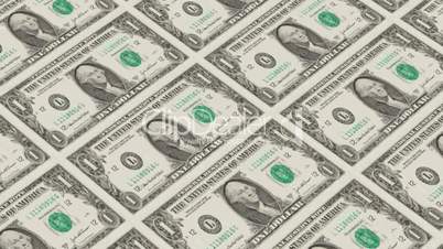 Printing Money Animation,1 dollar bills