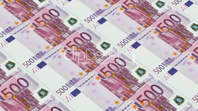 500 euro bills,Printing Money Animation.