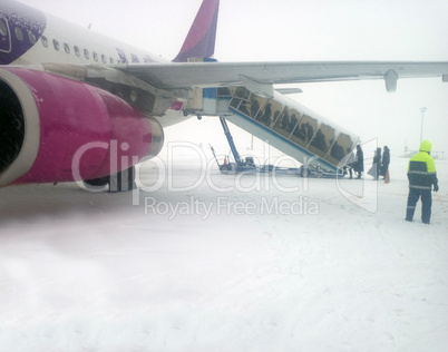 Airport in snowstorm