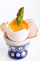 soft-boiled egg with asparagus