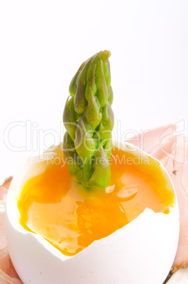 soft-boiled egg with asparagus