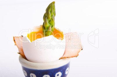 soft-boiled egg with asparagus