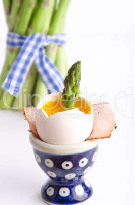 soft-boiled egg with asparagus