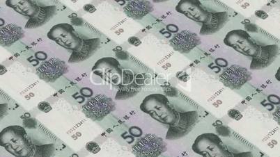 Printing Money Animation,50 RMB bills.