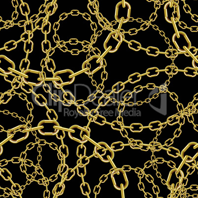 Gold chain seamless vector background.