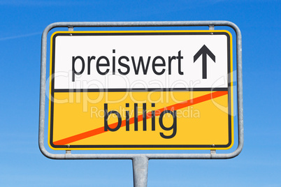 billig und preiswert