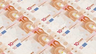 10 euro bills,Printing Money Animation.