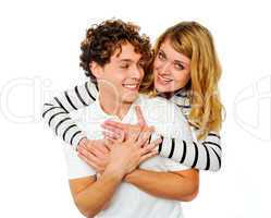 Attractive young couple hugging each other