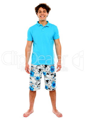 Man standing in shorts