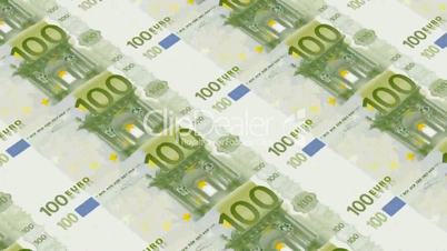 100 euro bills,Printing Money Animation.