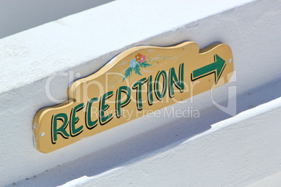Reception sign