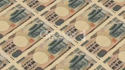 2000 japanese yen,Printing Money Animation.