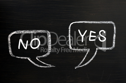 Speech bubbles for Yes and No