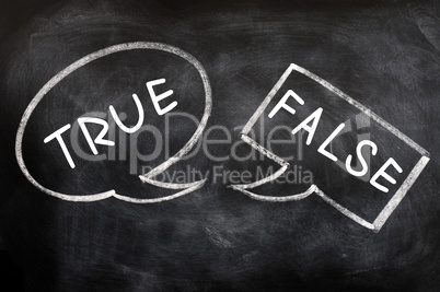 Speech bubbles for True and False