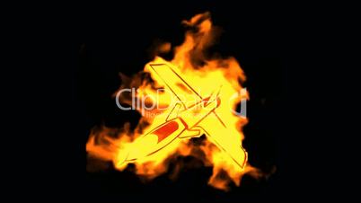 burning fighter symbol.