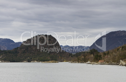 landscape in norway - coastline in fjord