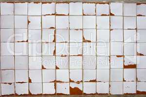 Vintage White Tiled Wall Background