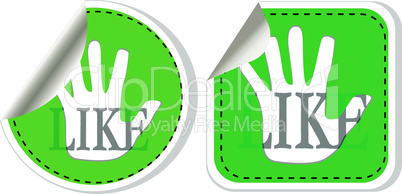 Social media and network concept. green like button set