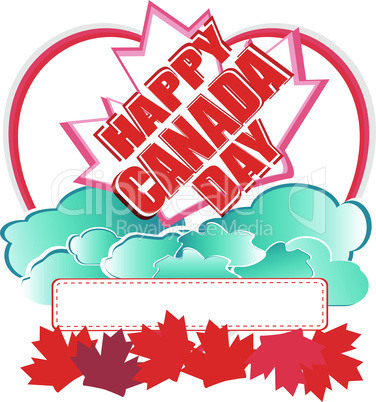 Happy Canada Day card in vector - holiday