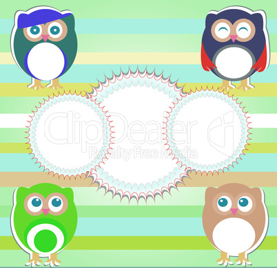 Cute Vector Owl - happy birthday background