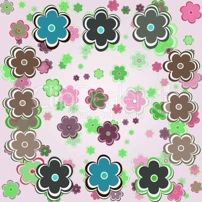 vector vintage background with flowers. vector seamless background