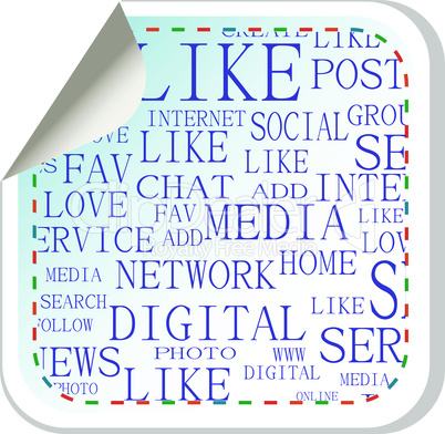 Social media button - label sticker