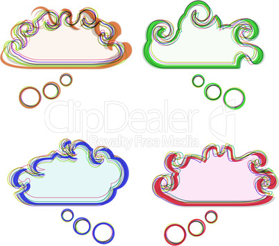 Speech bubbles multicolored vector abstract stickers set