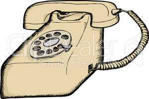 Beige Rotary Telephone