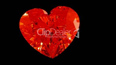 Loopable Rotating or ticking diamond heart. Alpha is included