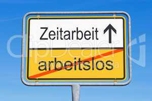 arbeitslos und Zeitarbeit