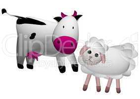 cow and sheep