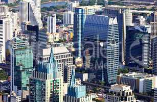 Aerial view at the Bangkok city