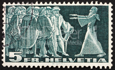 Postage stamp Switzerland 1938 Diet of Stans, 1481, Swiss Confed